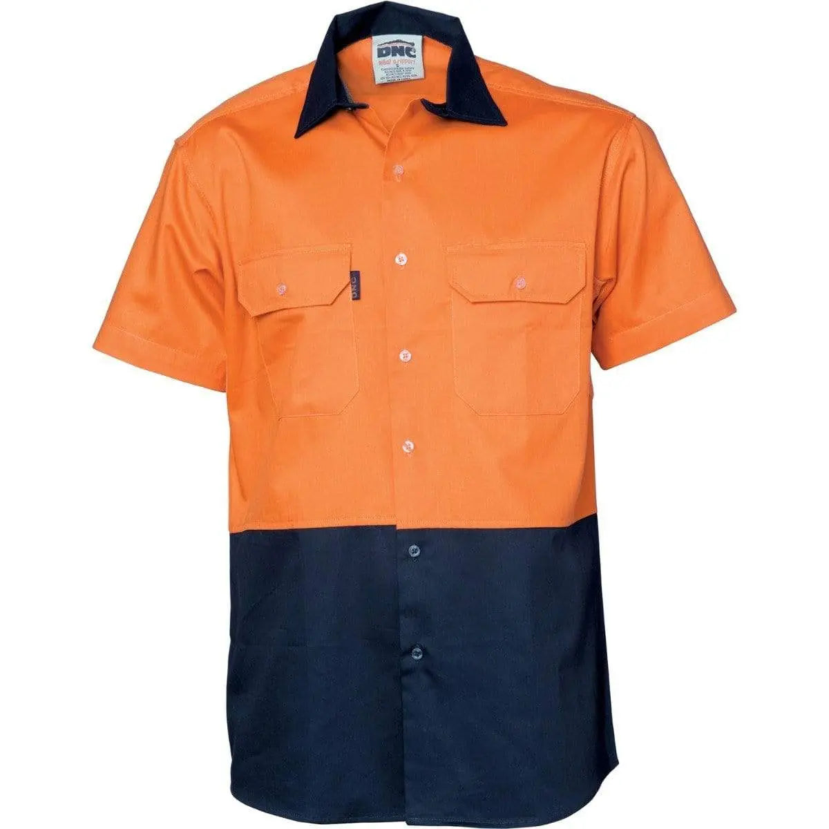 DNC Workwear Work Wear DNC WORKWEAR Hi-Vis 2 Tone Cool-Breeze Short Sleeve Cotton Shirt 3839